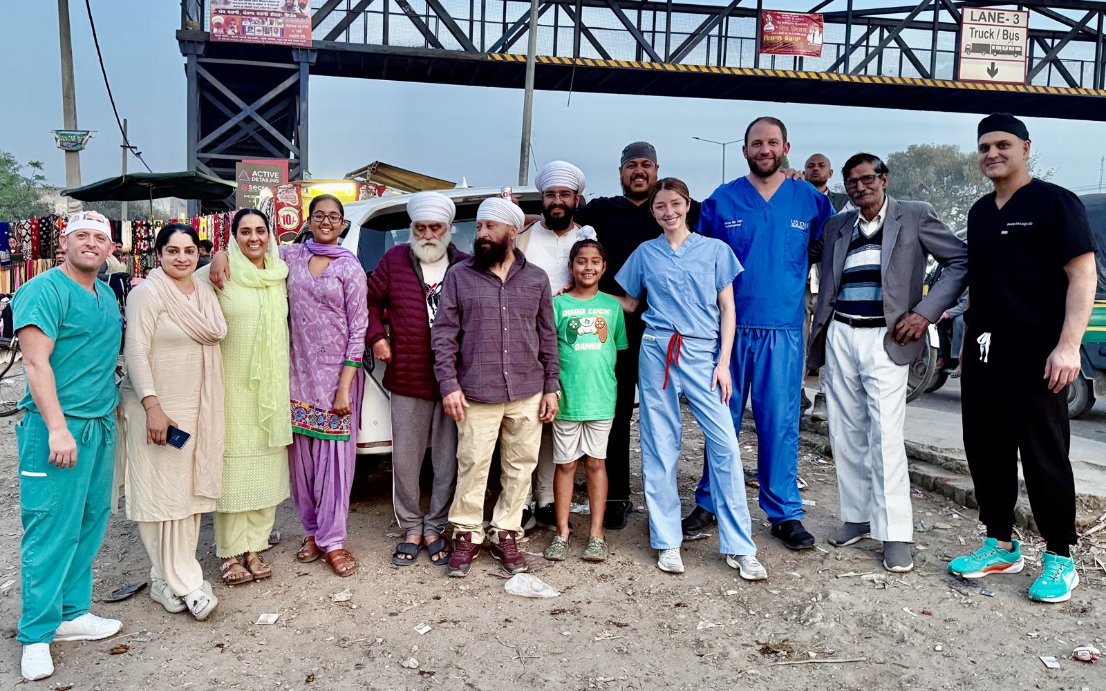 Seva Spine team with community members in Punjab during the 2025 mission